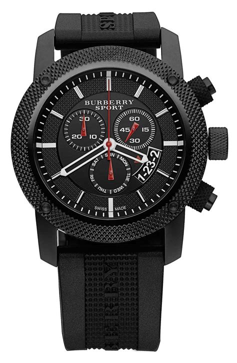 burberry sport reloj|Burberry Sport Chronograph Watch with Black Strap, .